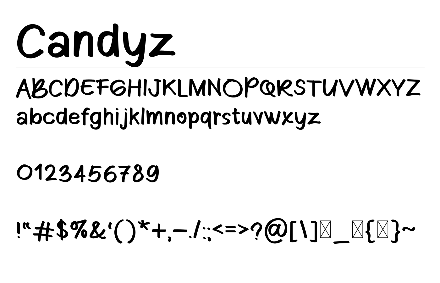 Candyz Font preview