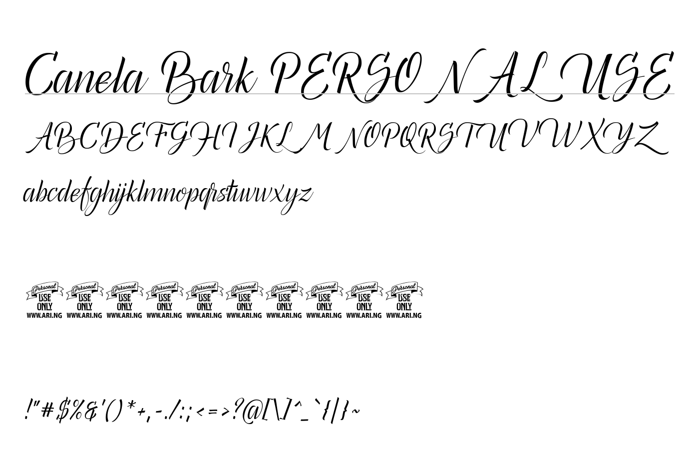Canela Bark PERSONAL USE Font preview