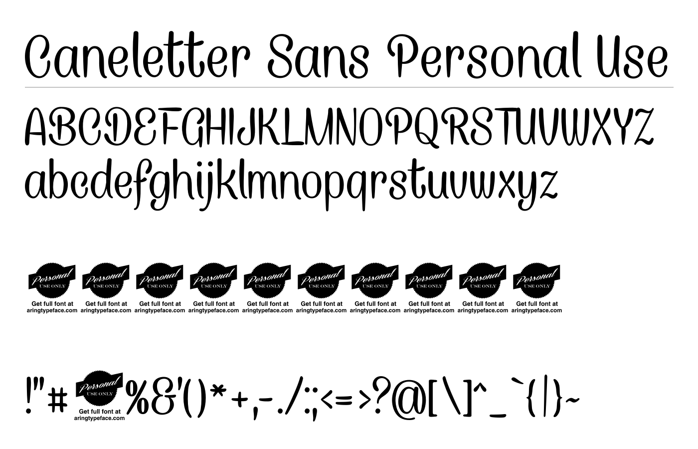 Caneletter Sans Personal Use Font preview