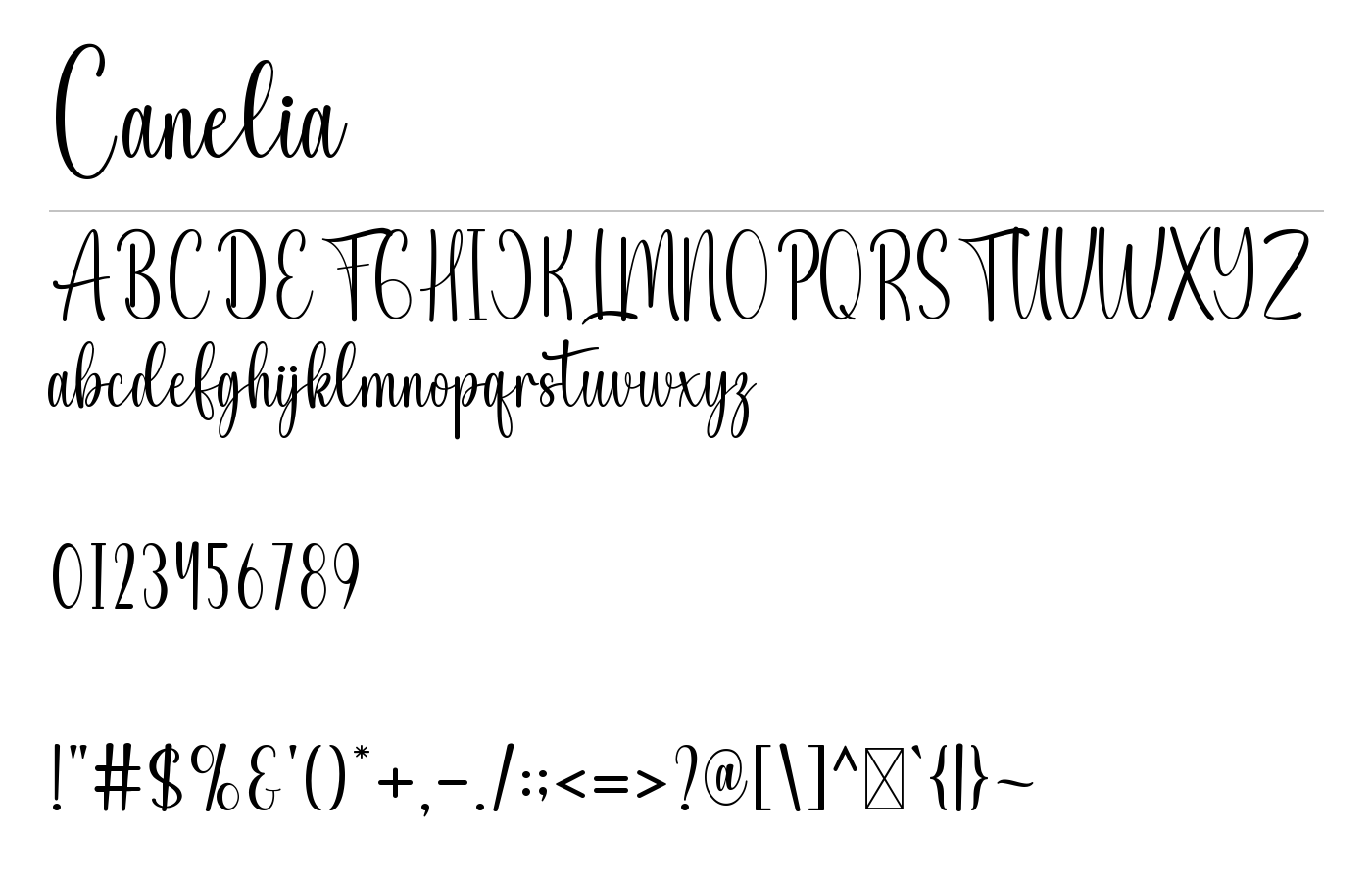 Canelia Font preview