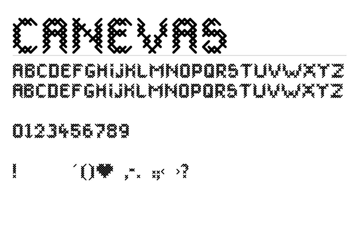 CANEVAS Font preview