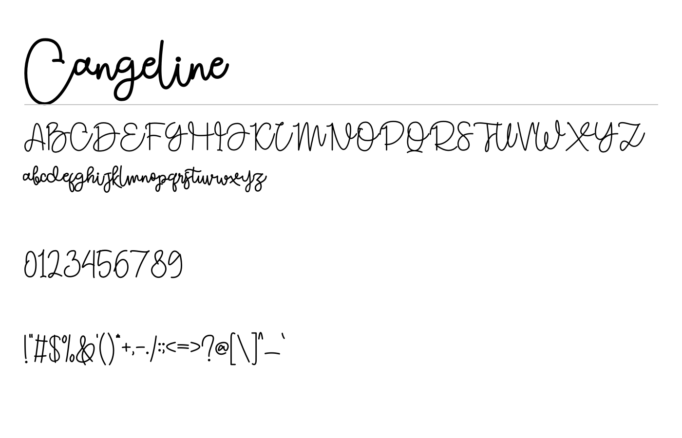 Cangeline Font preview