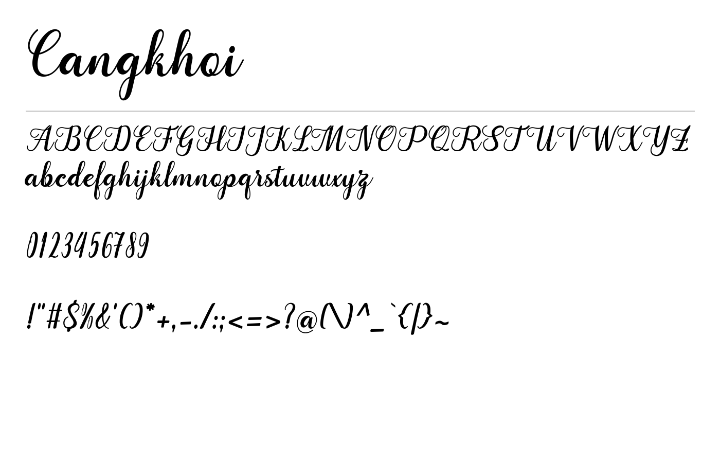 Cangkhoi Font preview
