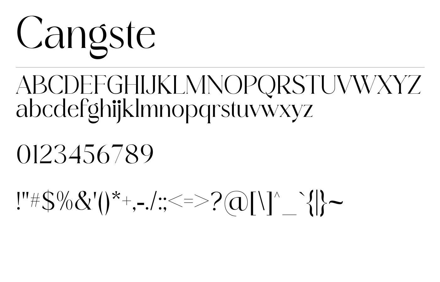 Cangste Font preview