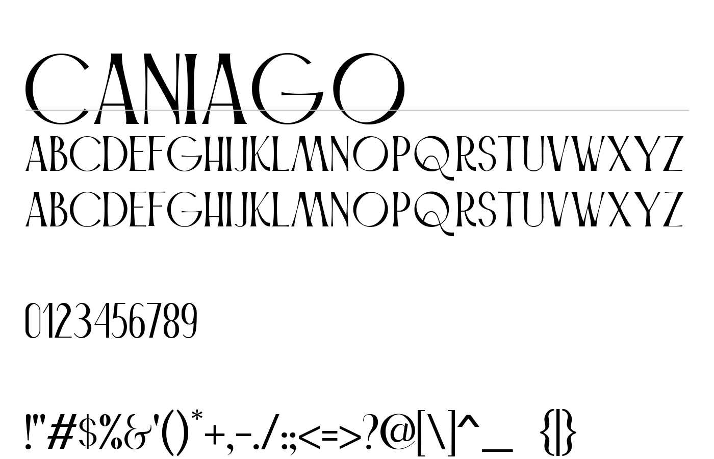 Caniago Font preview
