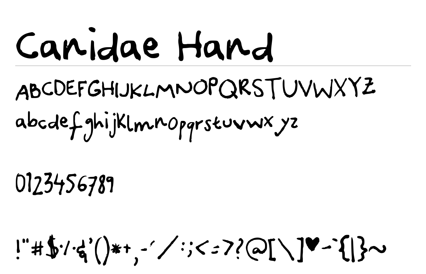 Canidae Hand Font preview