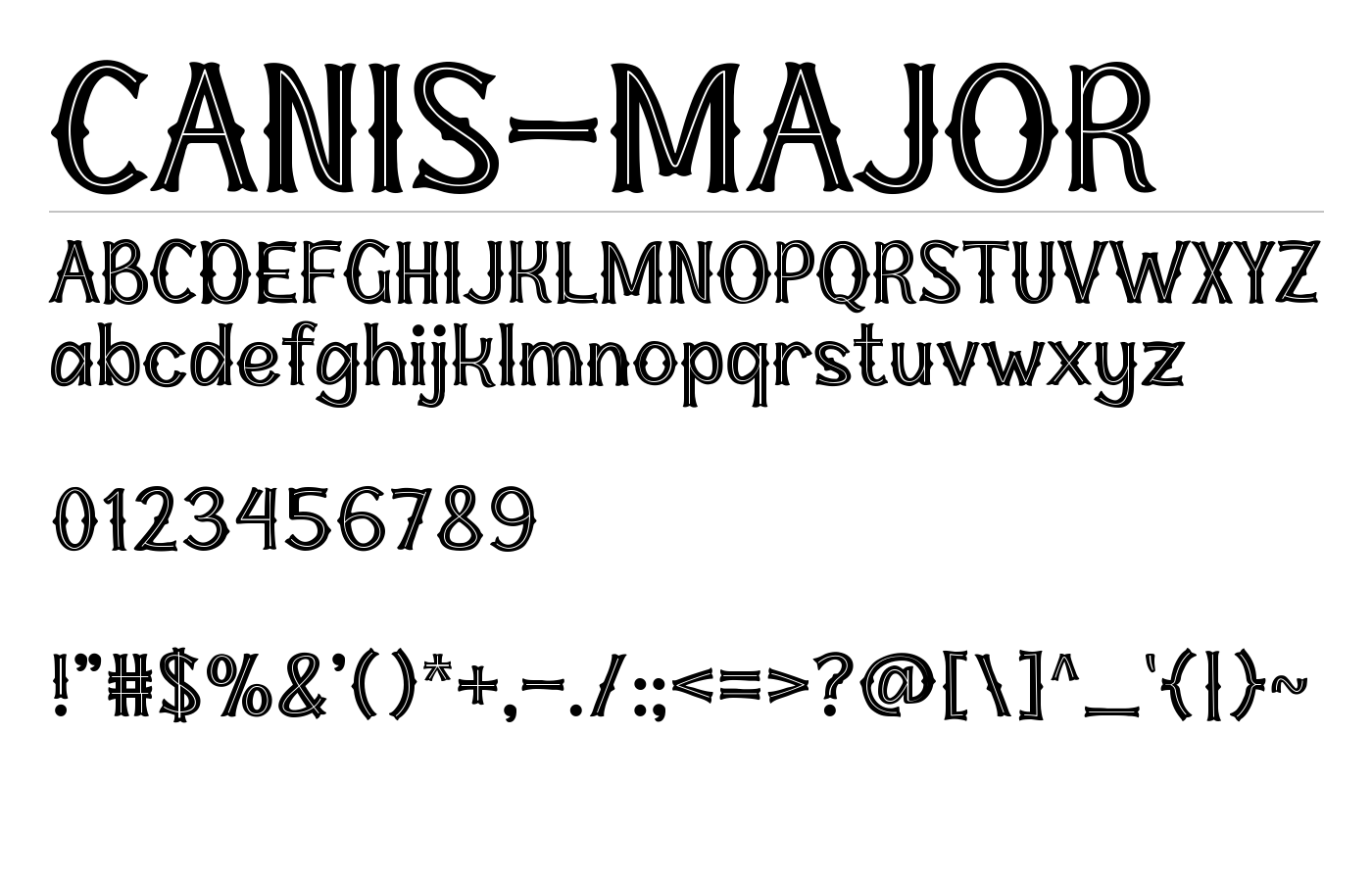CANIS-MAJOR Font preview