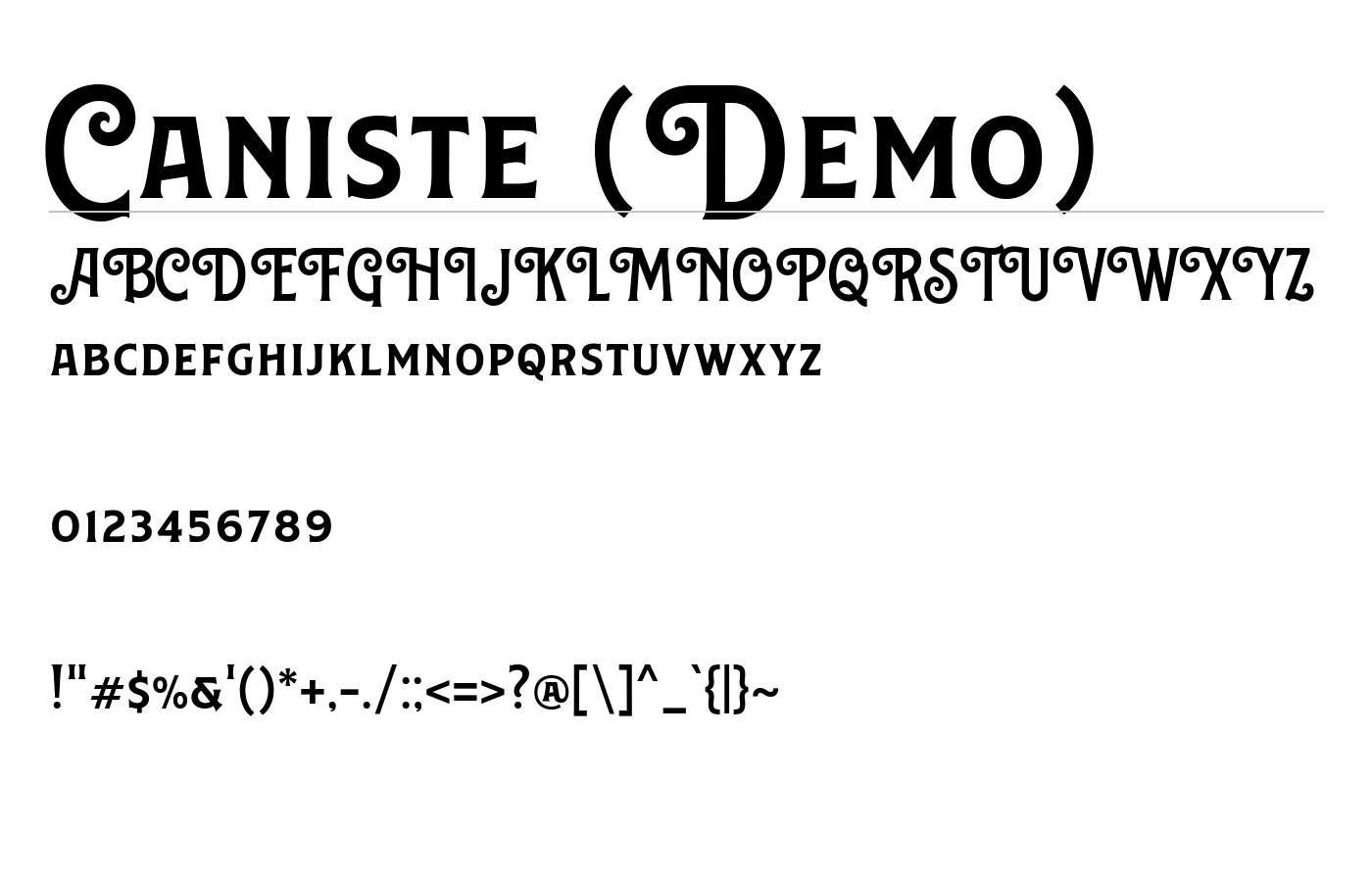 Caniste (Demo) Font preview