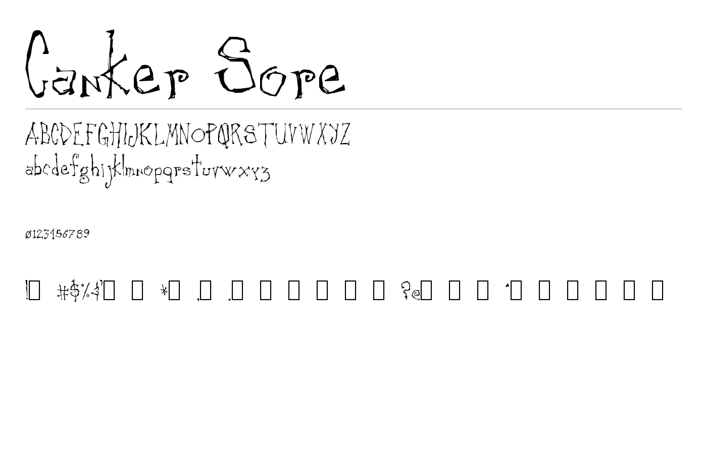 Canker Sore Font preview