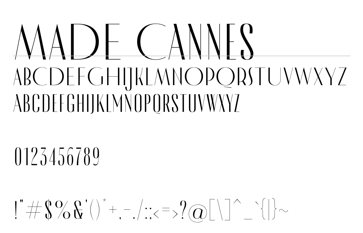 Cannes Font preview