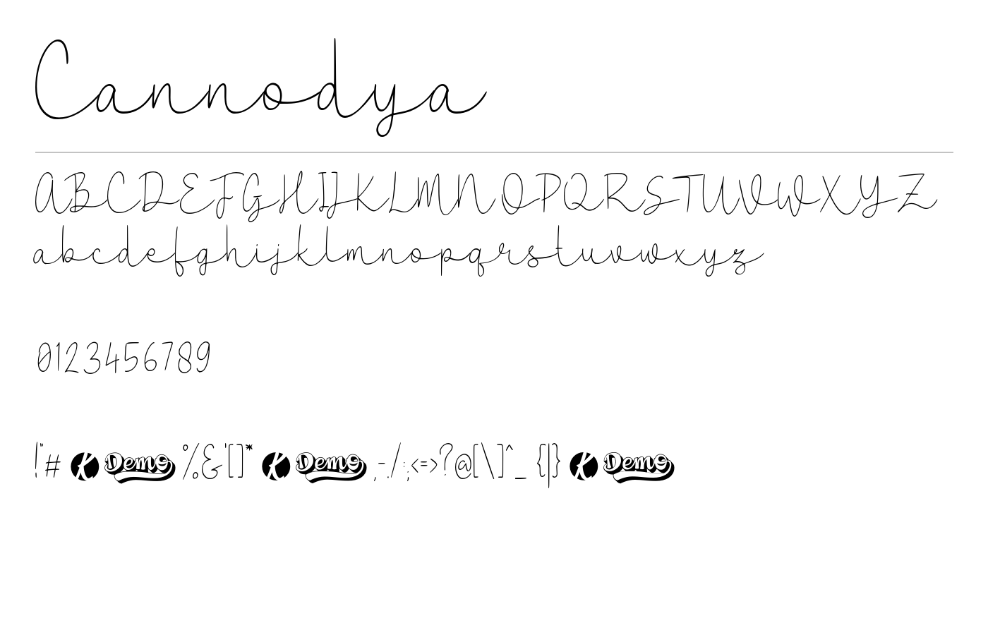 Cannodya Font preview
