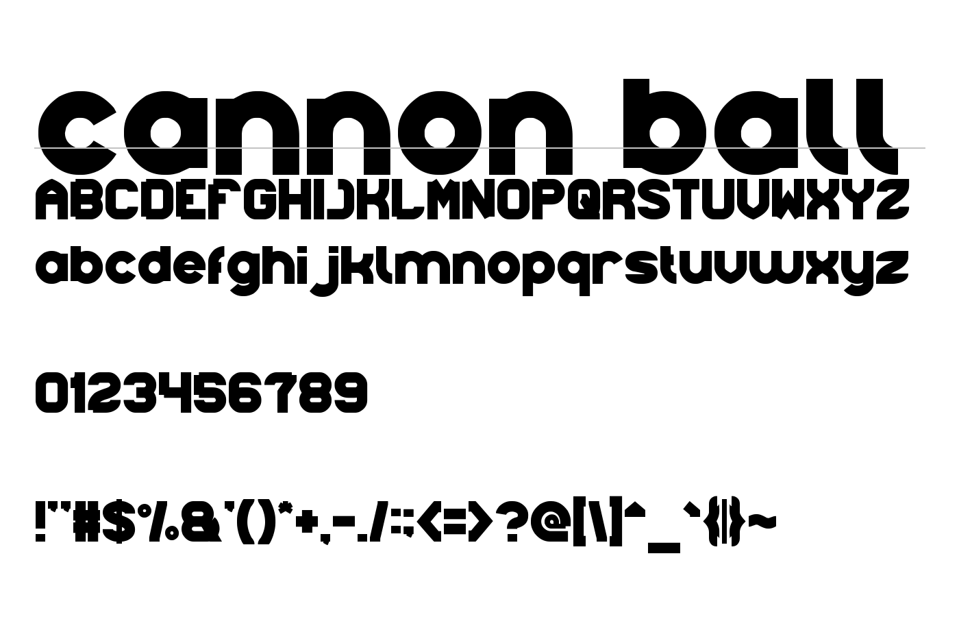 cannon ball Font preview