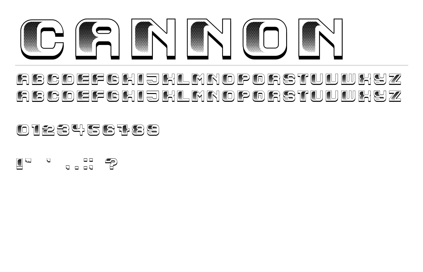 Cannon Font preview
