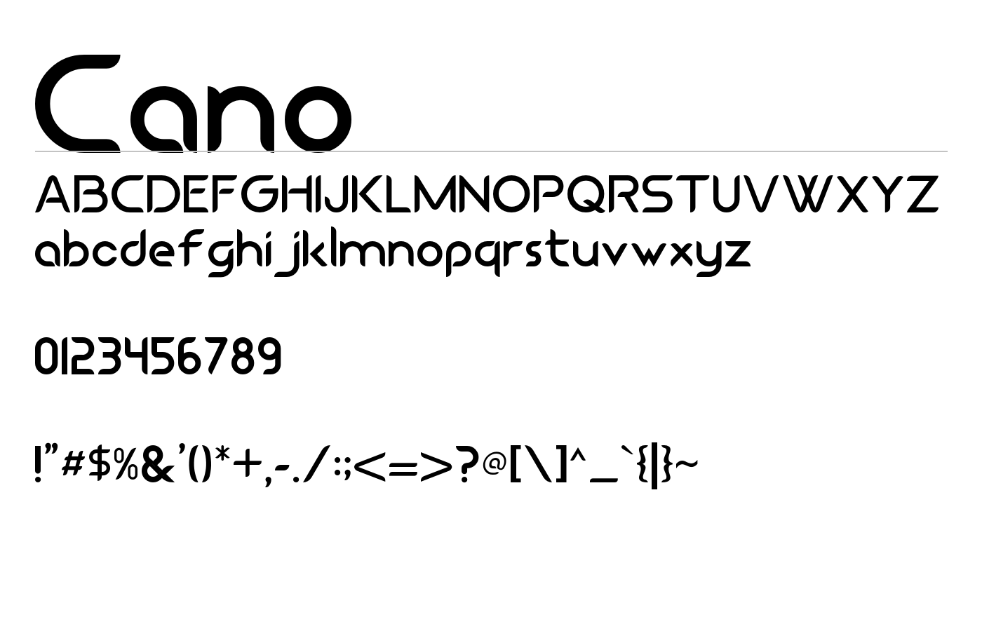 Cano Font preview