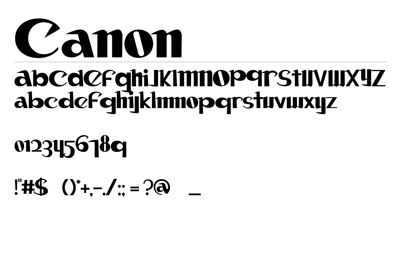 Canon Font preview