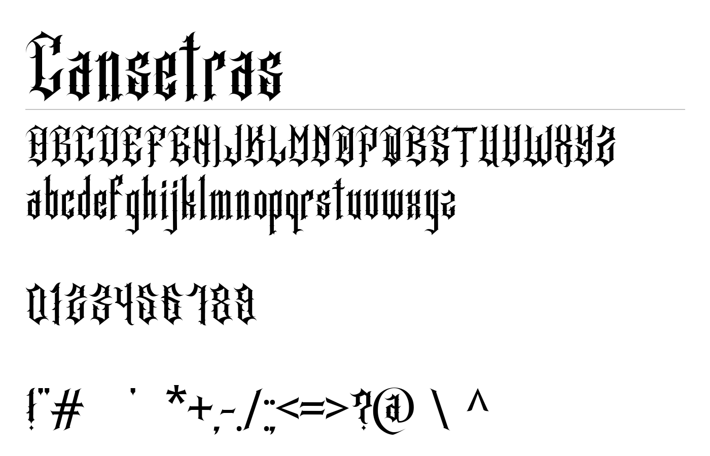Cansetras Font preview