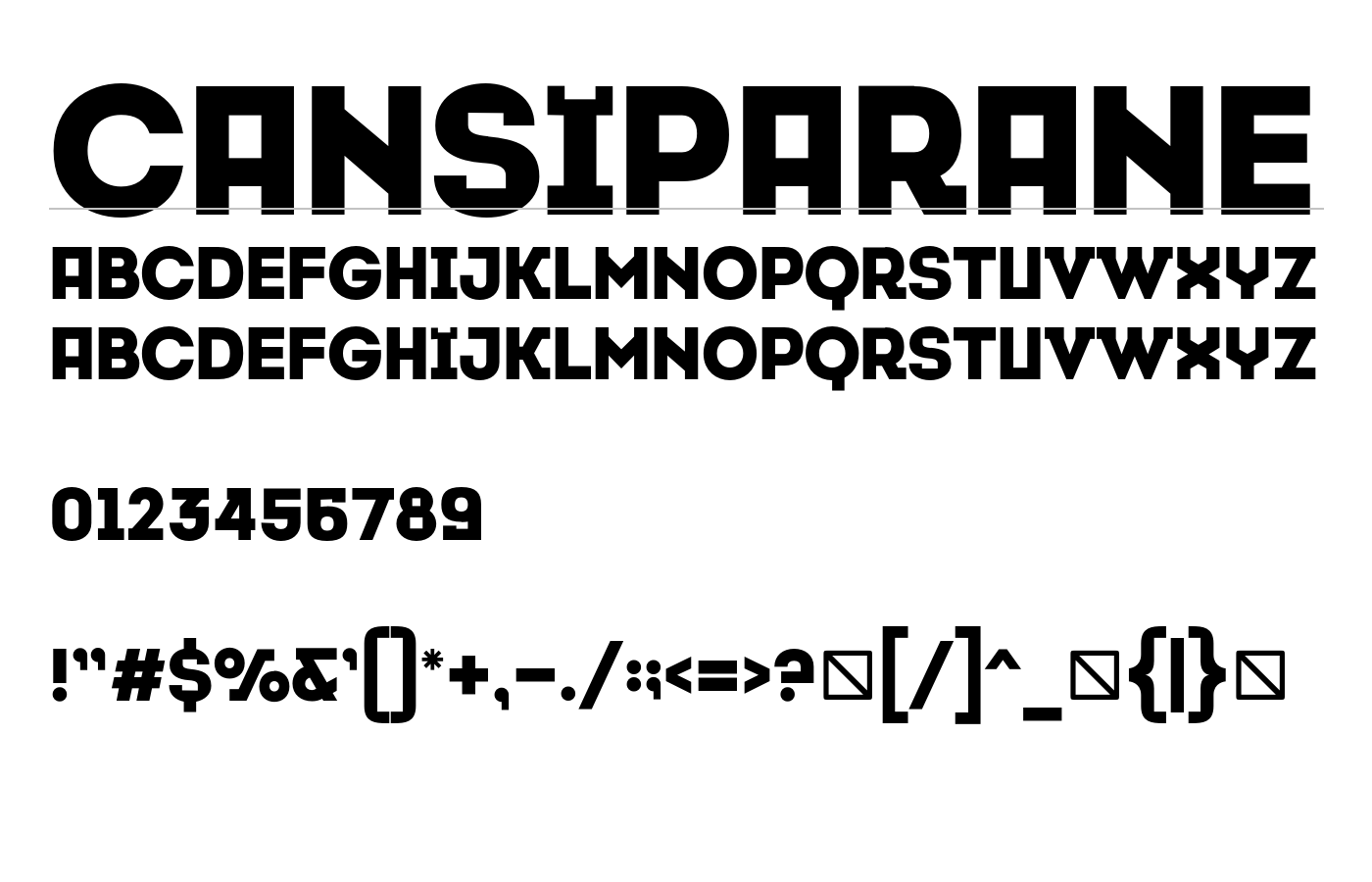 Cansiparane Font preview