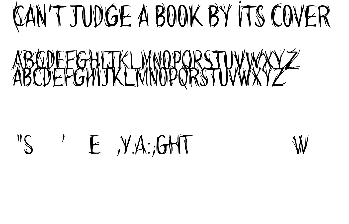 Can't judge a book by its cover Font preview