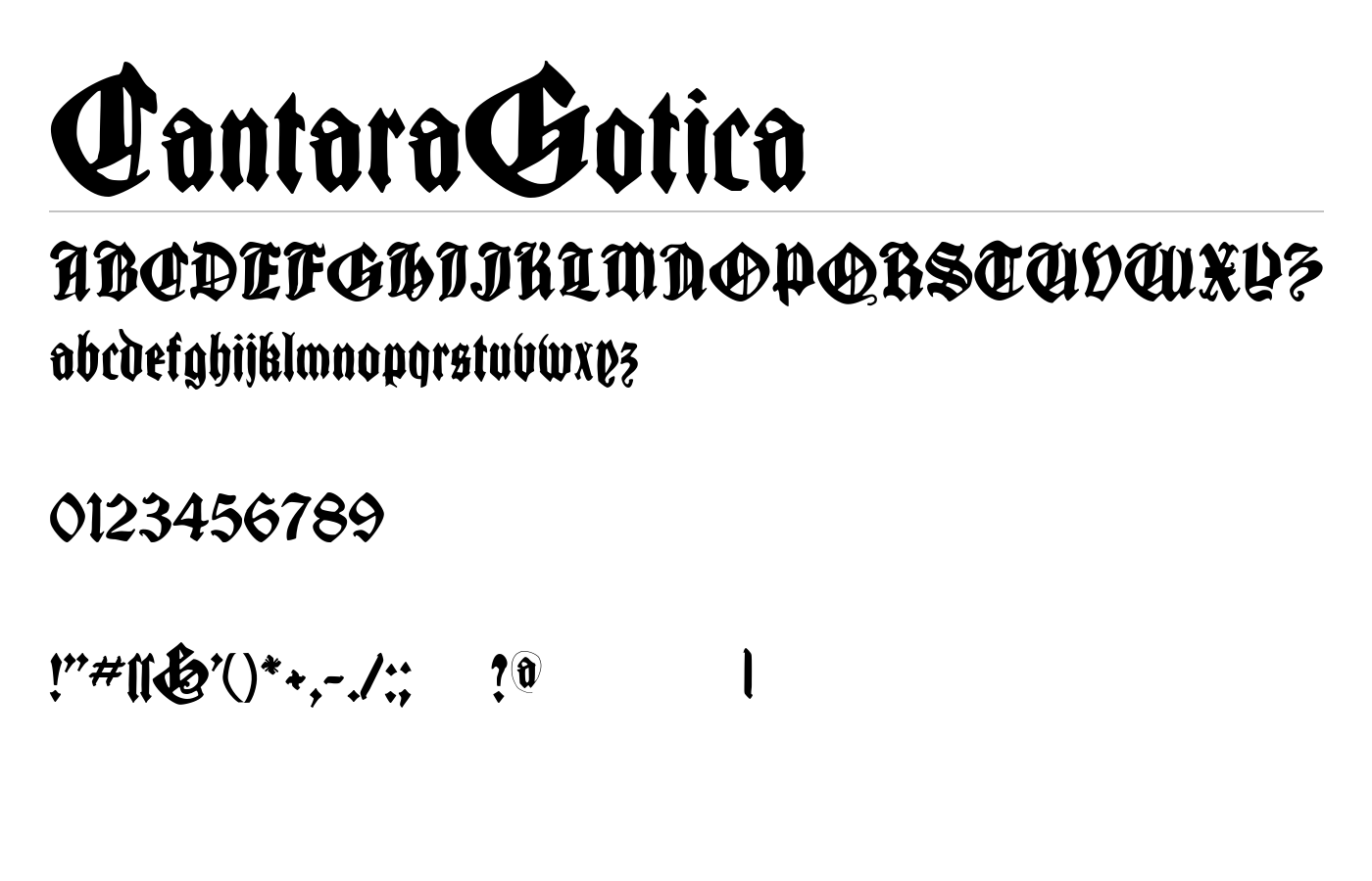 CantaraGotica Font preview