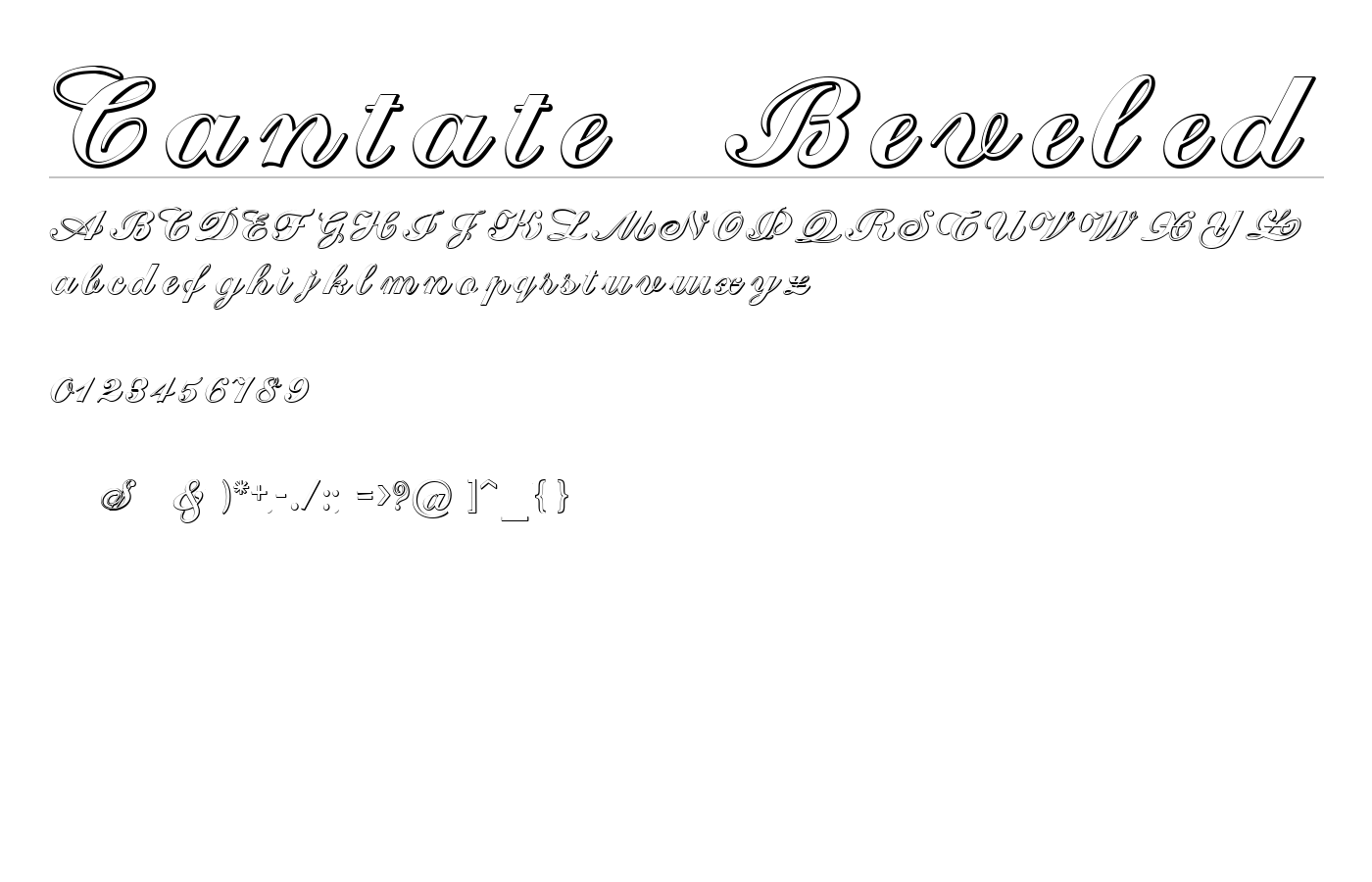 Cantate Beveled Font preview