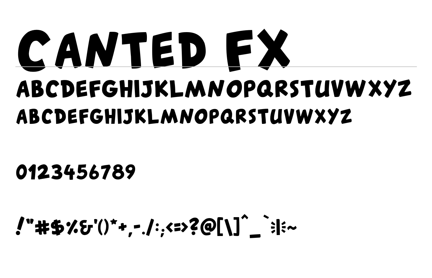 Canted FX Font preview