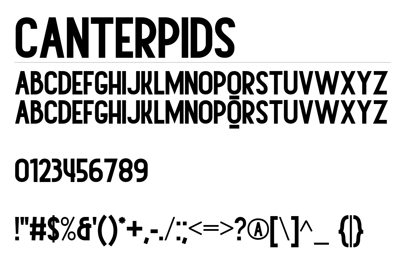 Canterpids Font preview
