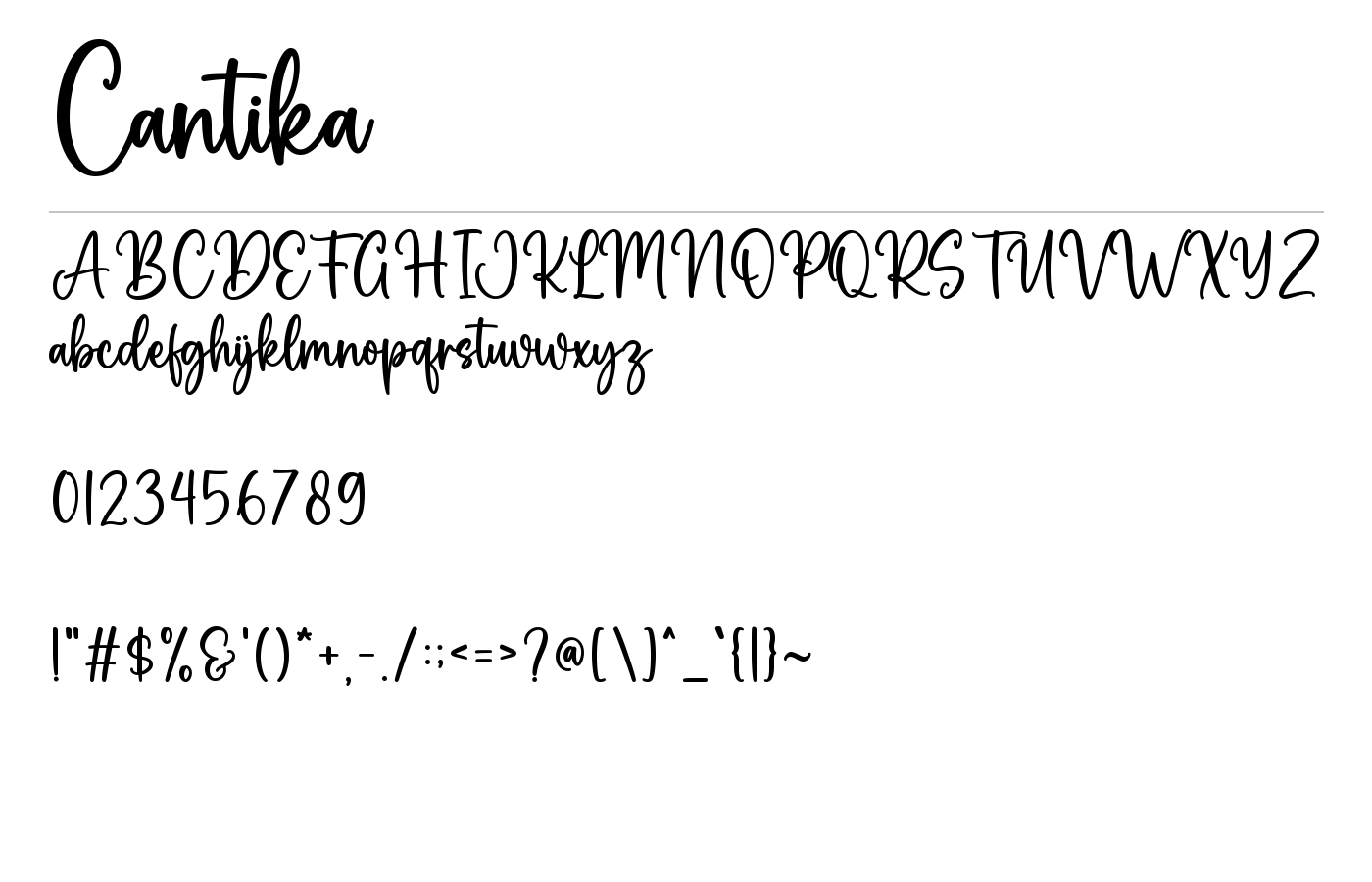 Cantika Font preview