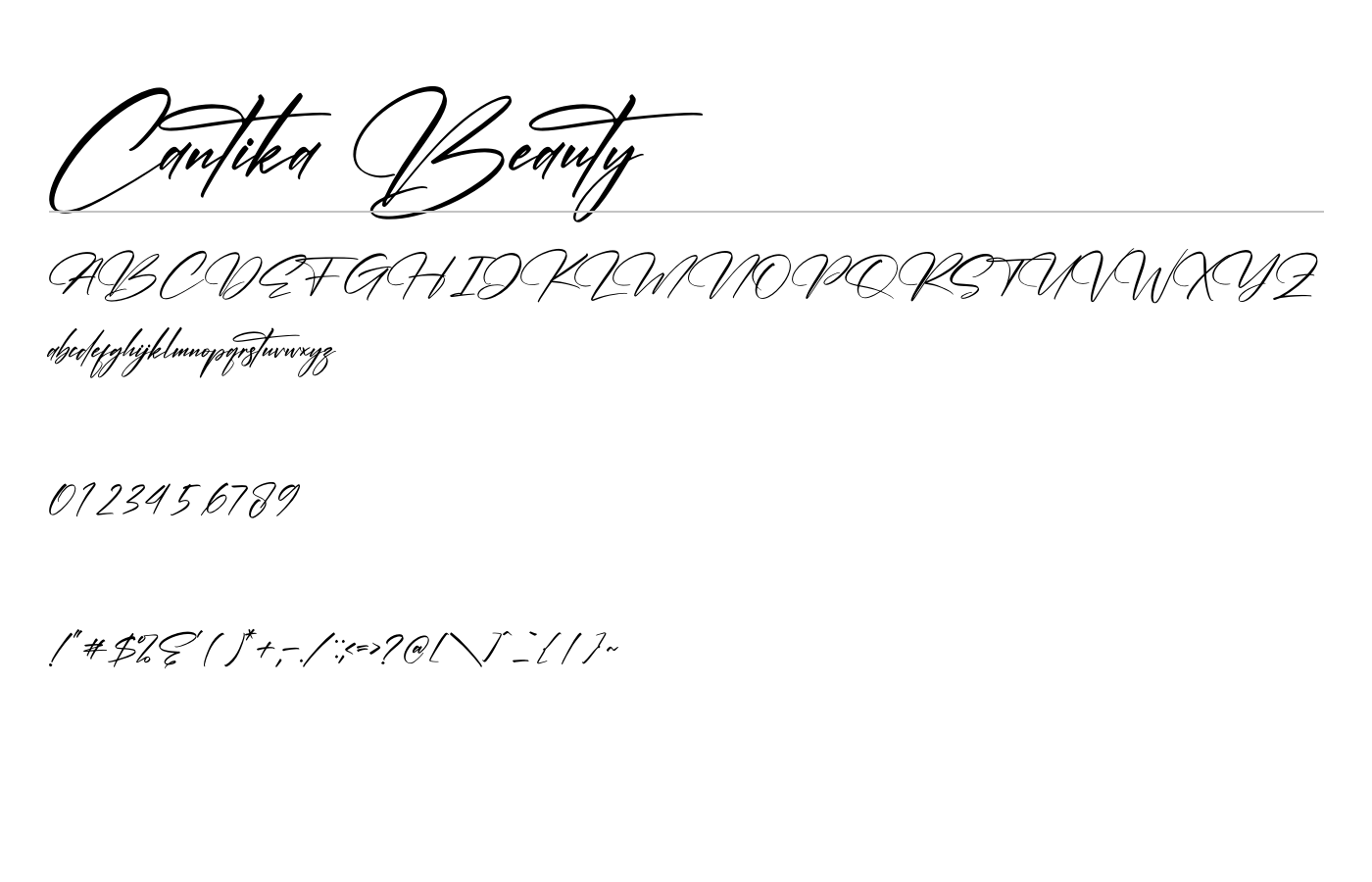 Cantika Beauty Font preview