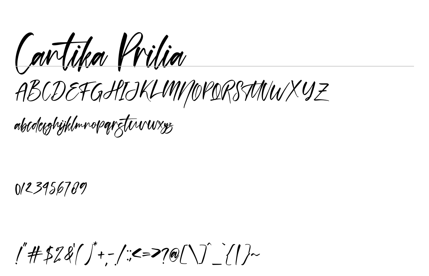 Cantika Prilia Font preview
