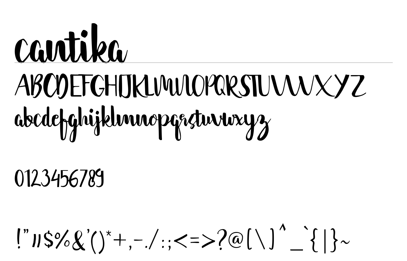 cantika Font preview