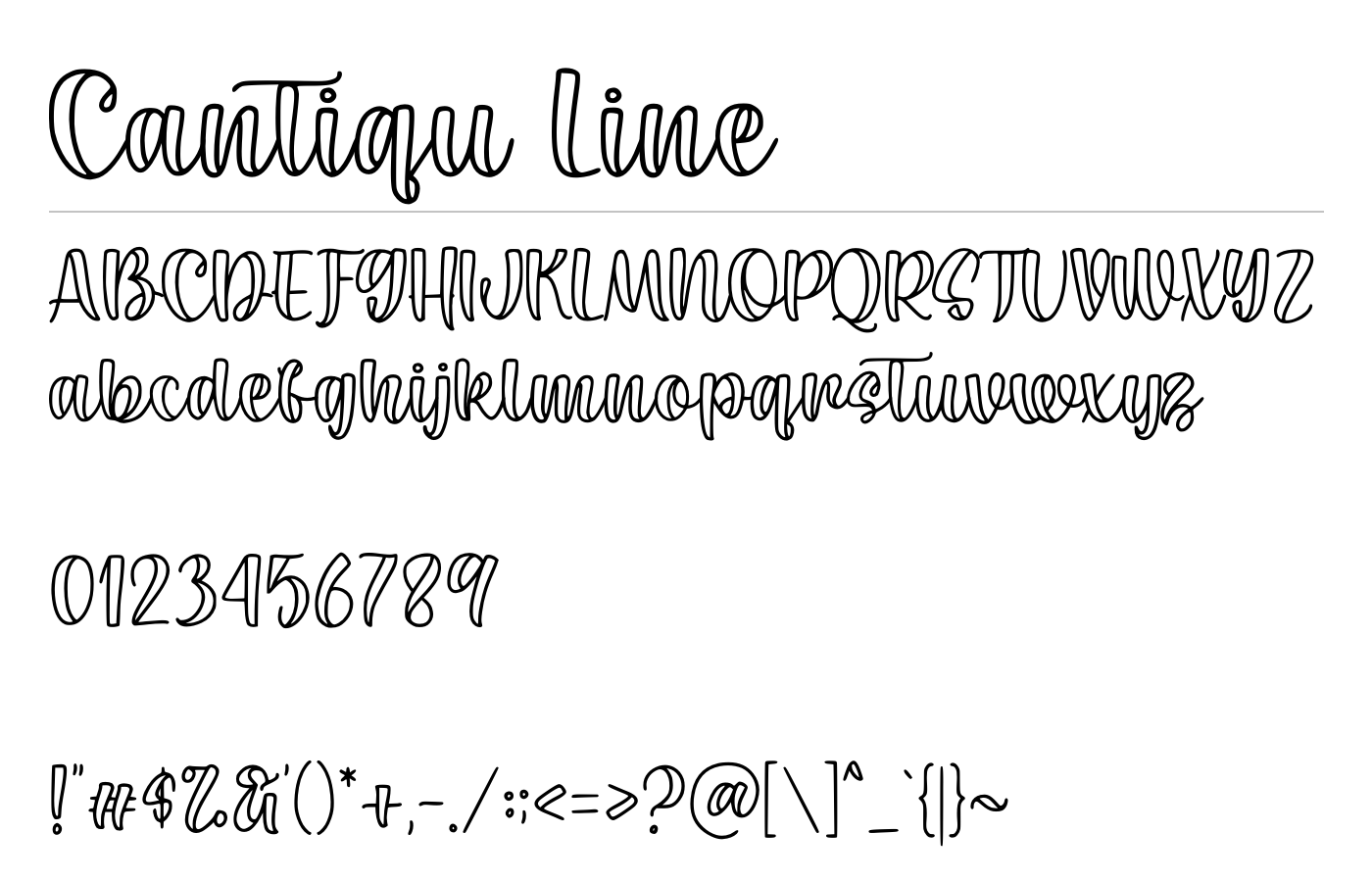Cantiqu Line Font preview
