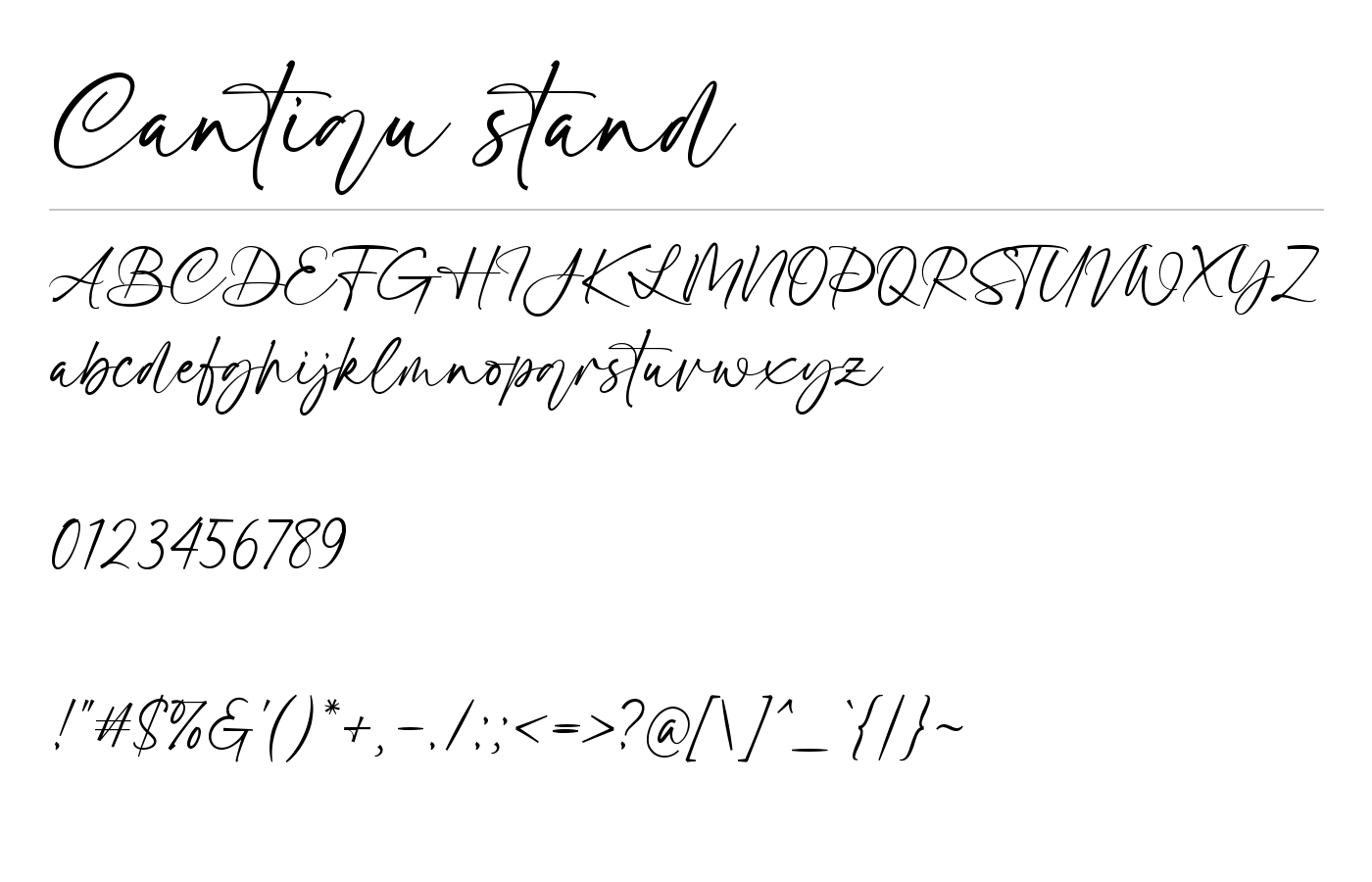 Cantiqu Stand Font preview