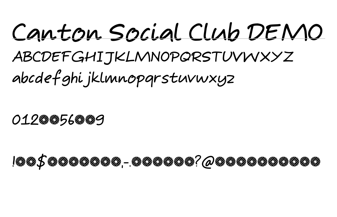 Canton Social Club DEMO Font preview