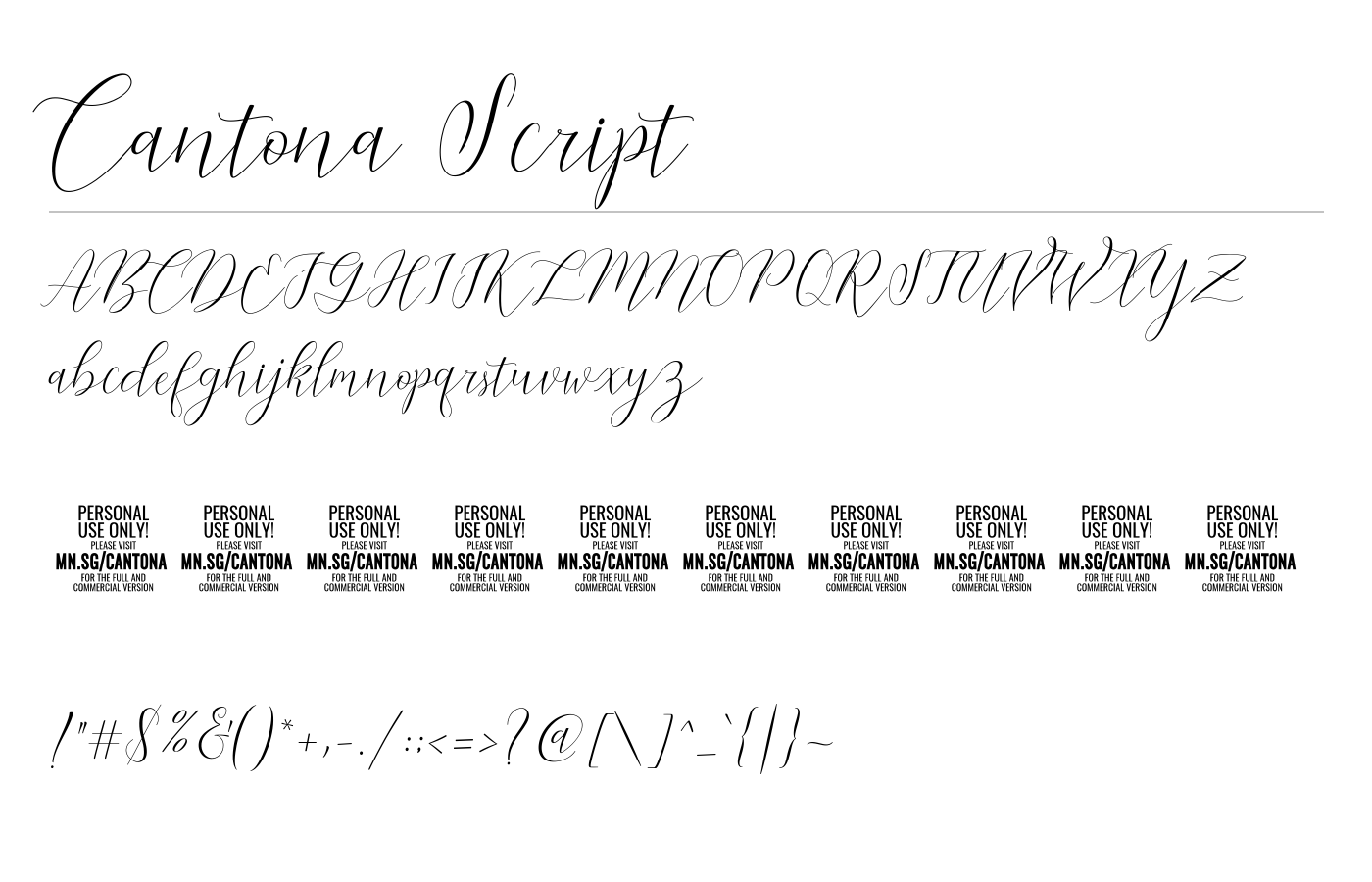 Cantona Script Font preview