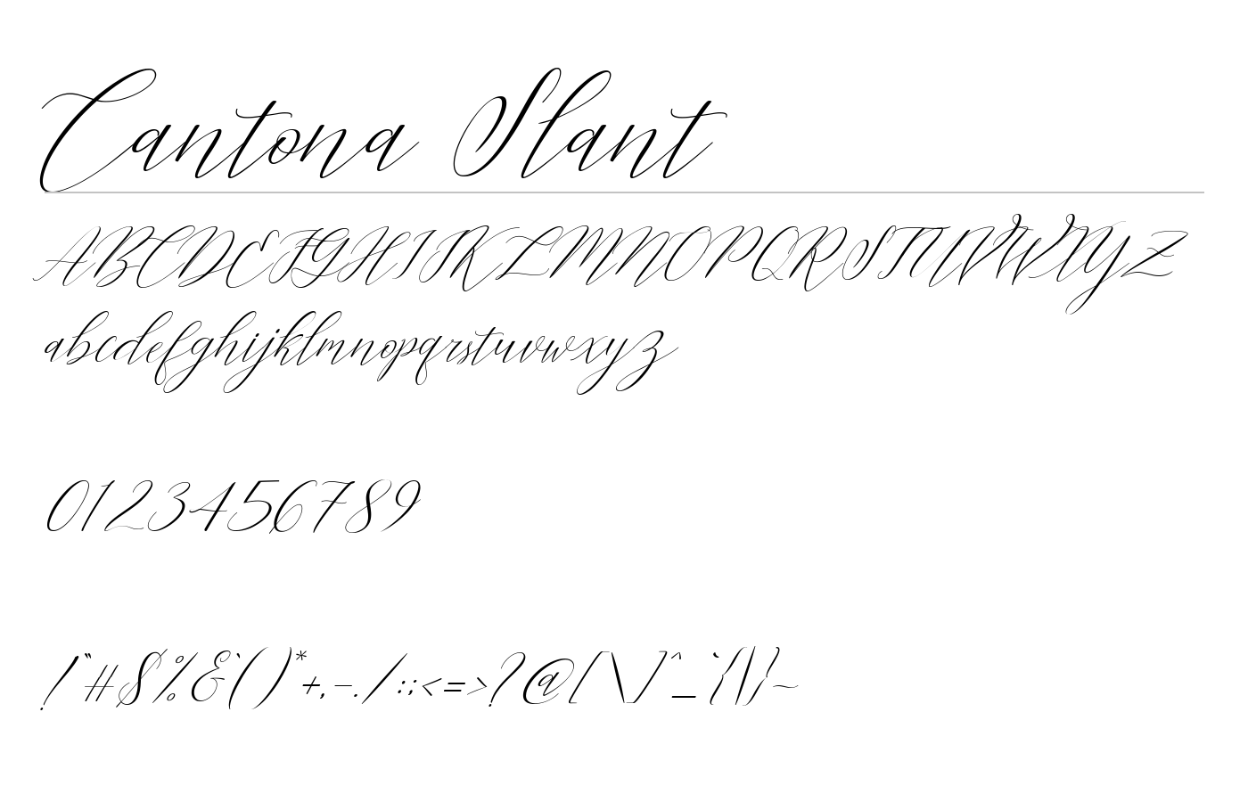 Cantona Slant Font preview