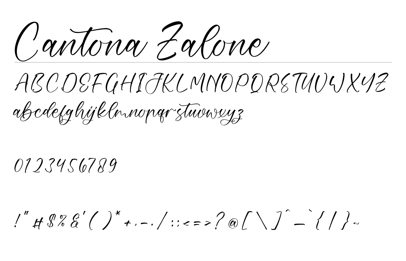 Cantona Zalone Font preview