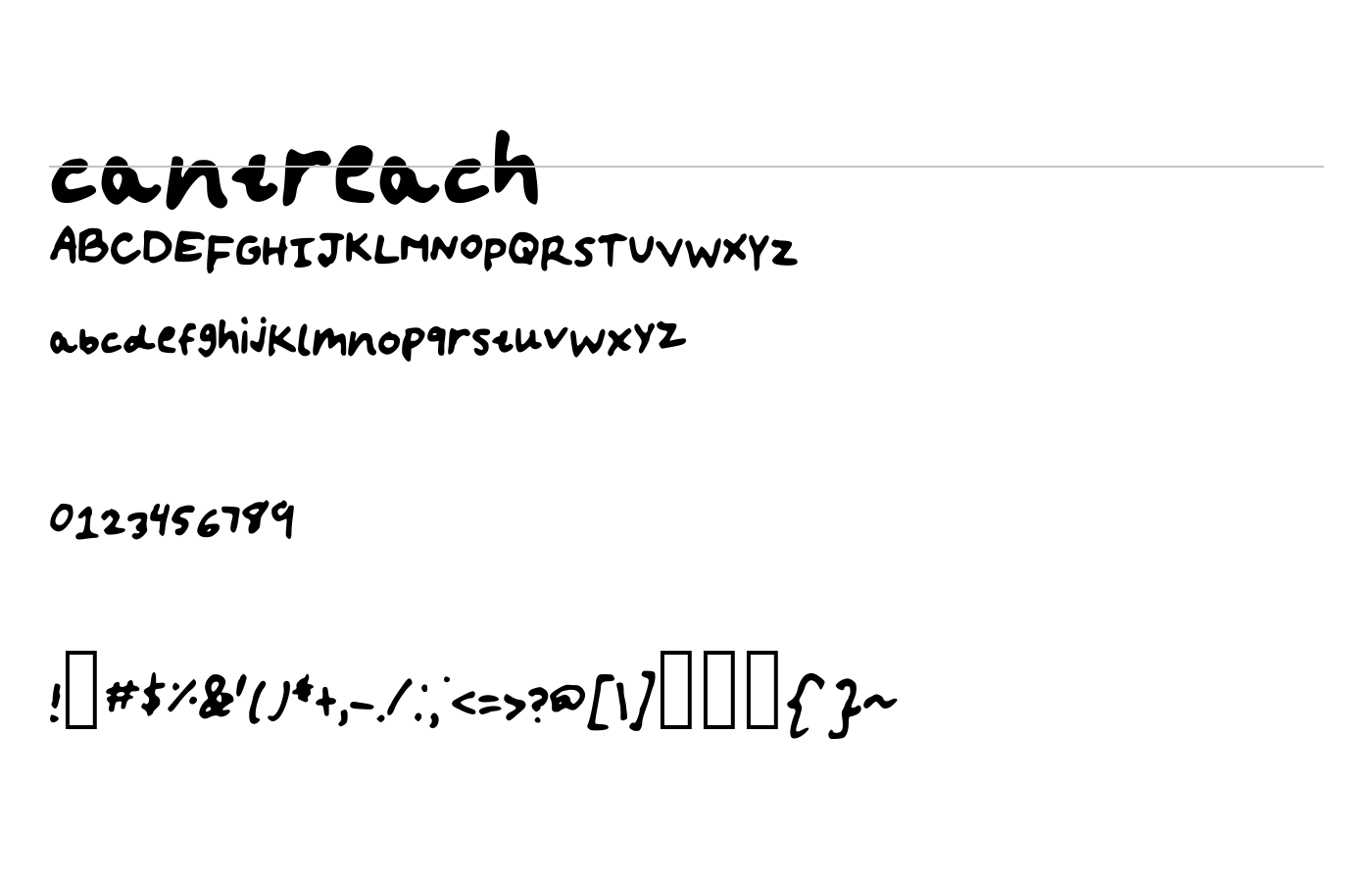 cantreach Font preview