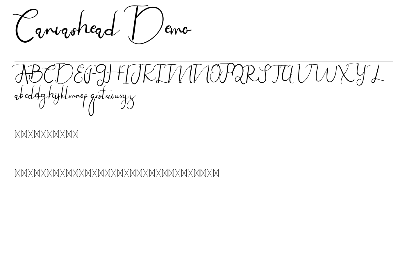 Canvashead Demo Font preview