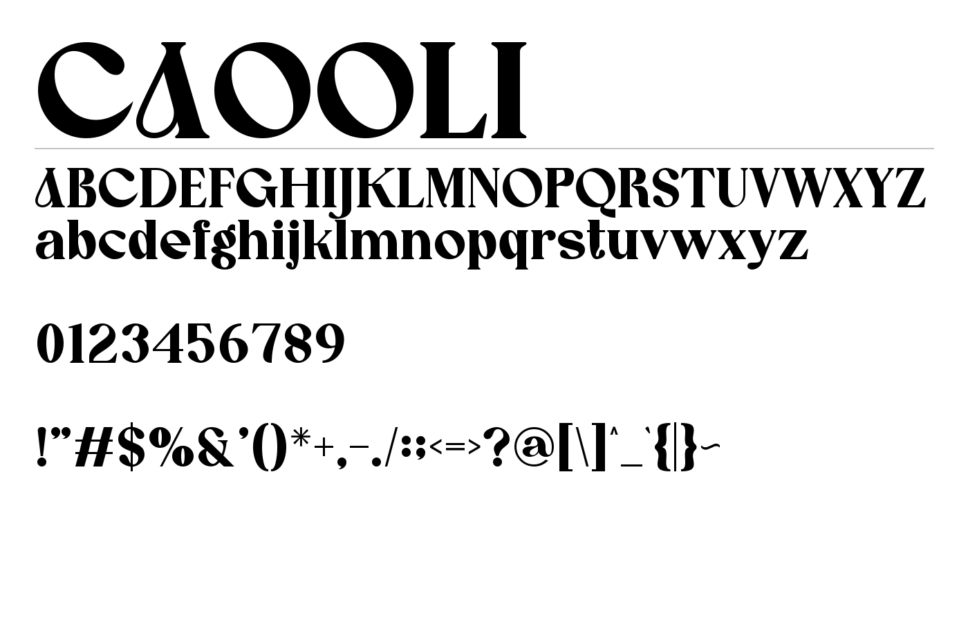 CAOOLI Font preview
