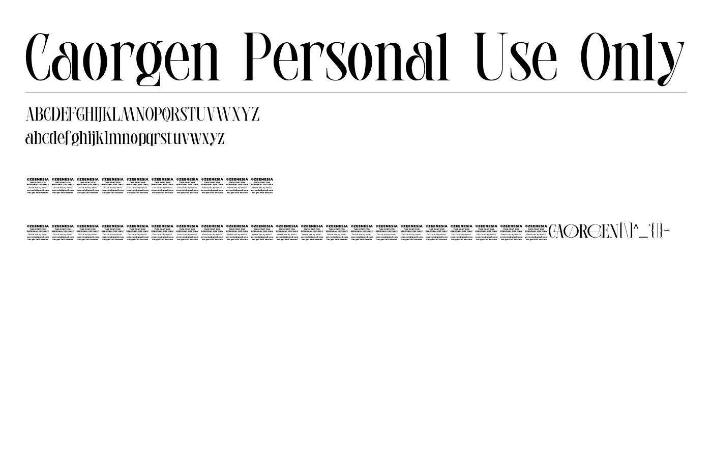 Caorgen Font preview