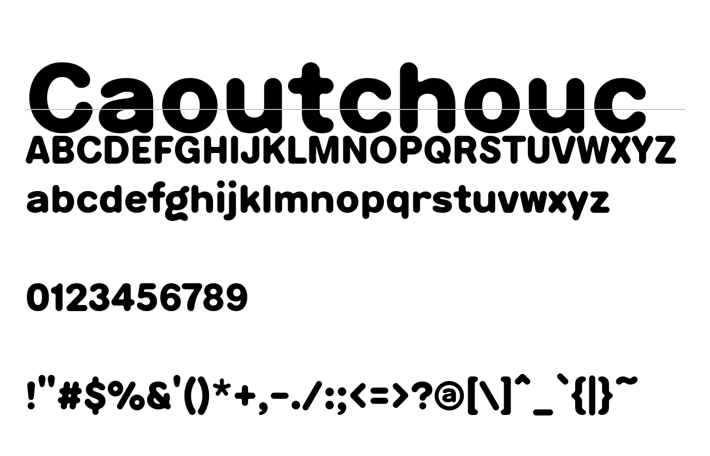 Caoutchouc Font preview