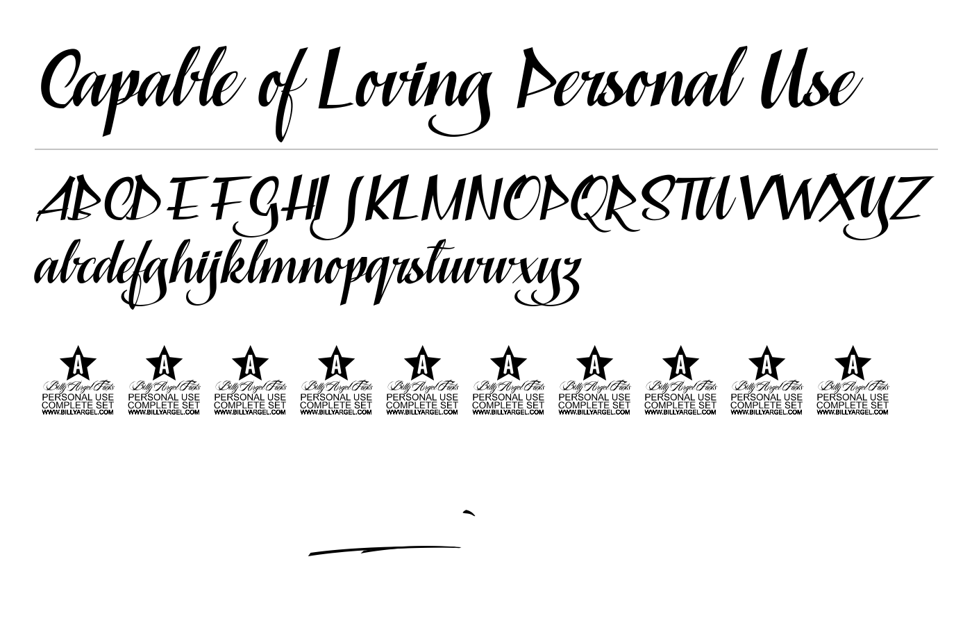 Capable of Loving Personal Use Font preview