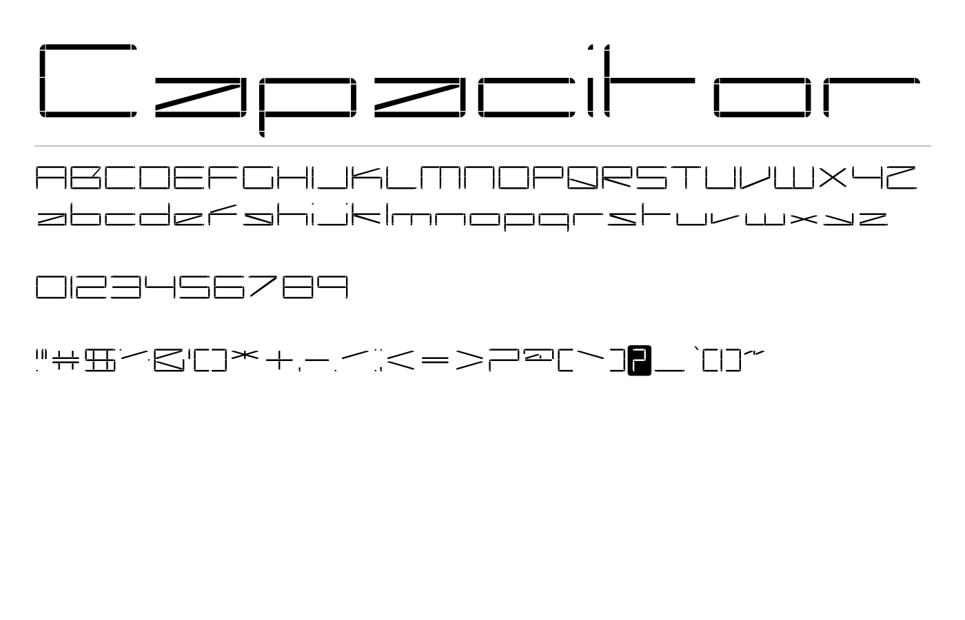 Capacitor Font preview