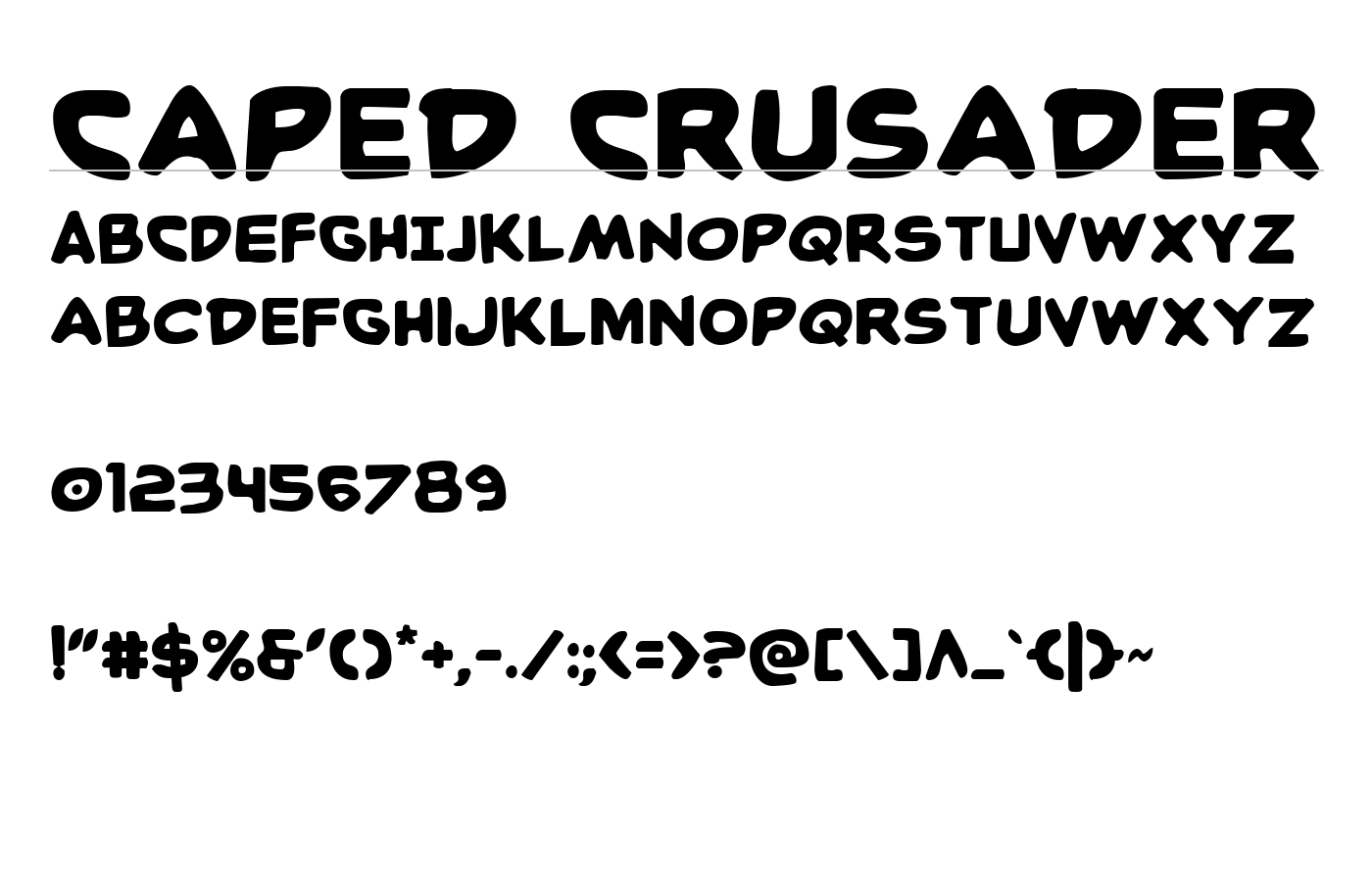 Caped Crusader Font preview