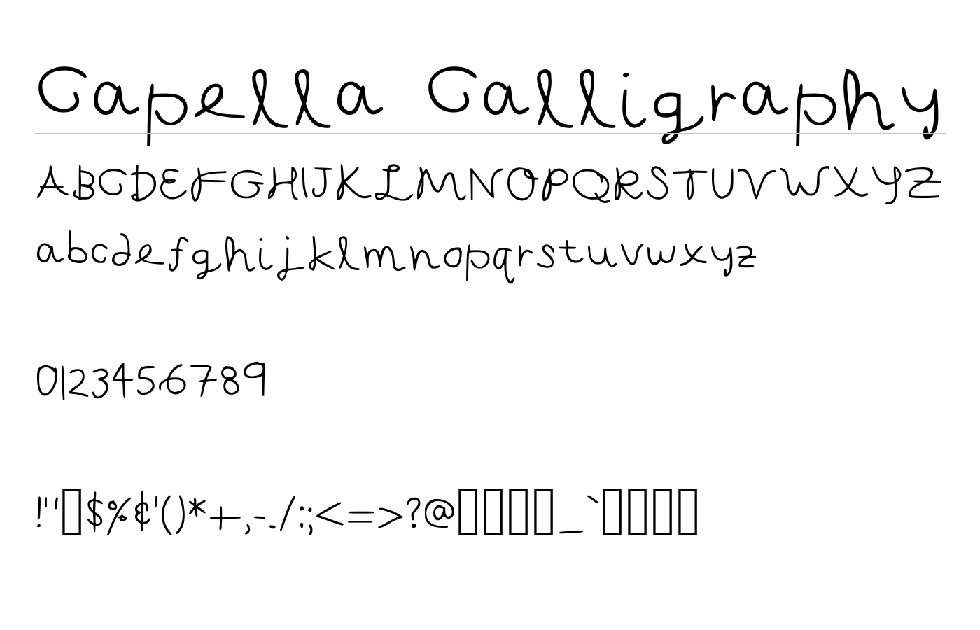 Capella Calligraphy Font preview