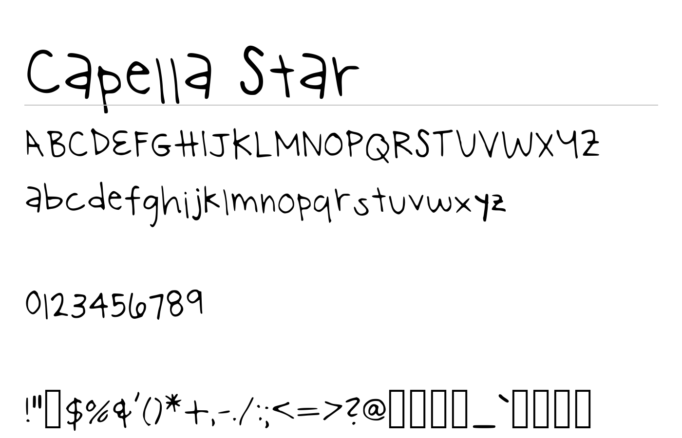 Capella Star Font preview
