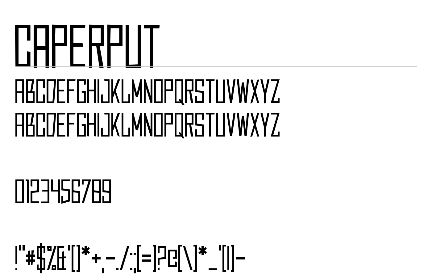 Caperput Font preview