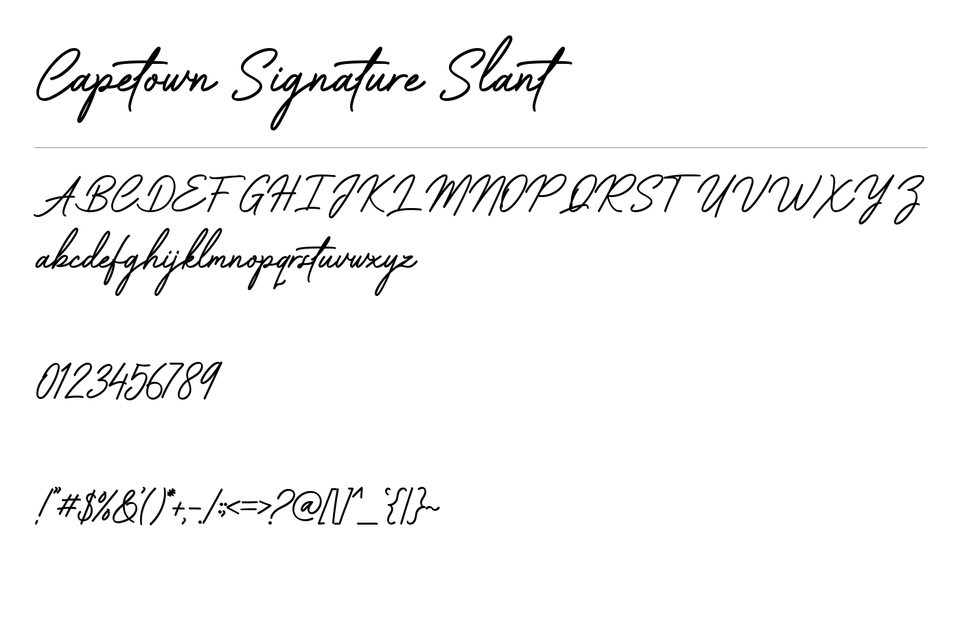 Capetown Signature Font preview