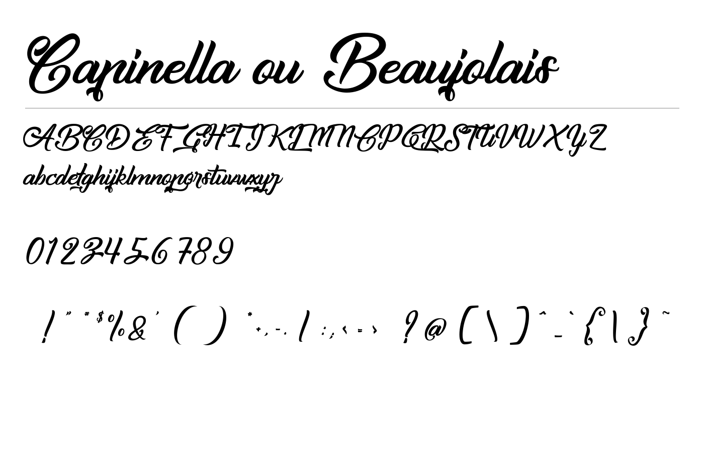 Capinella ou Beaujolais Font preview