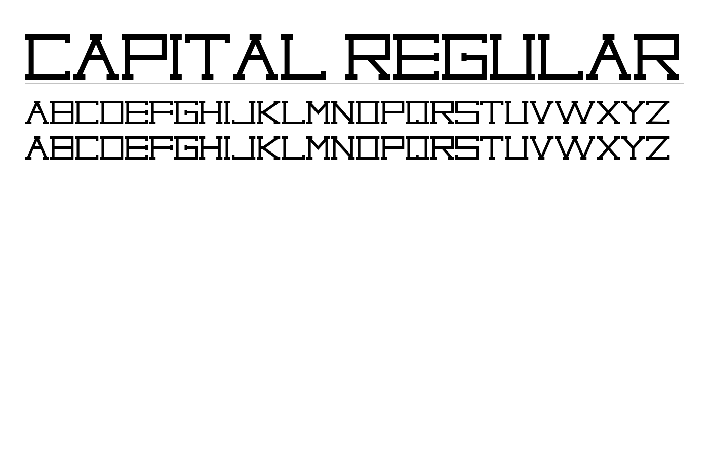 Capital regular Font preview